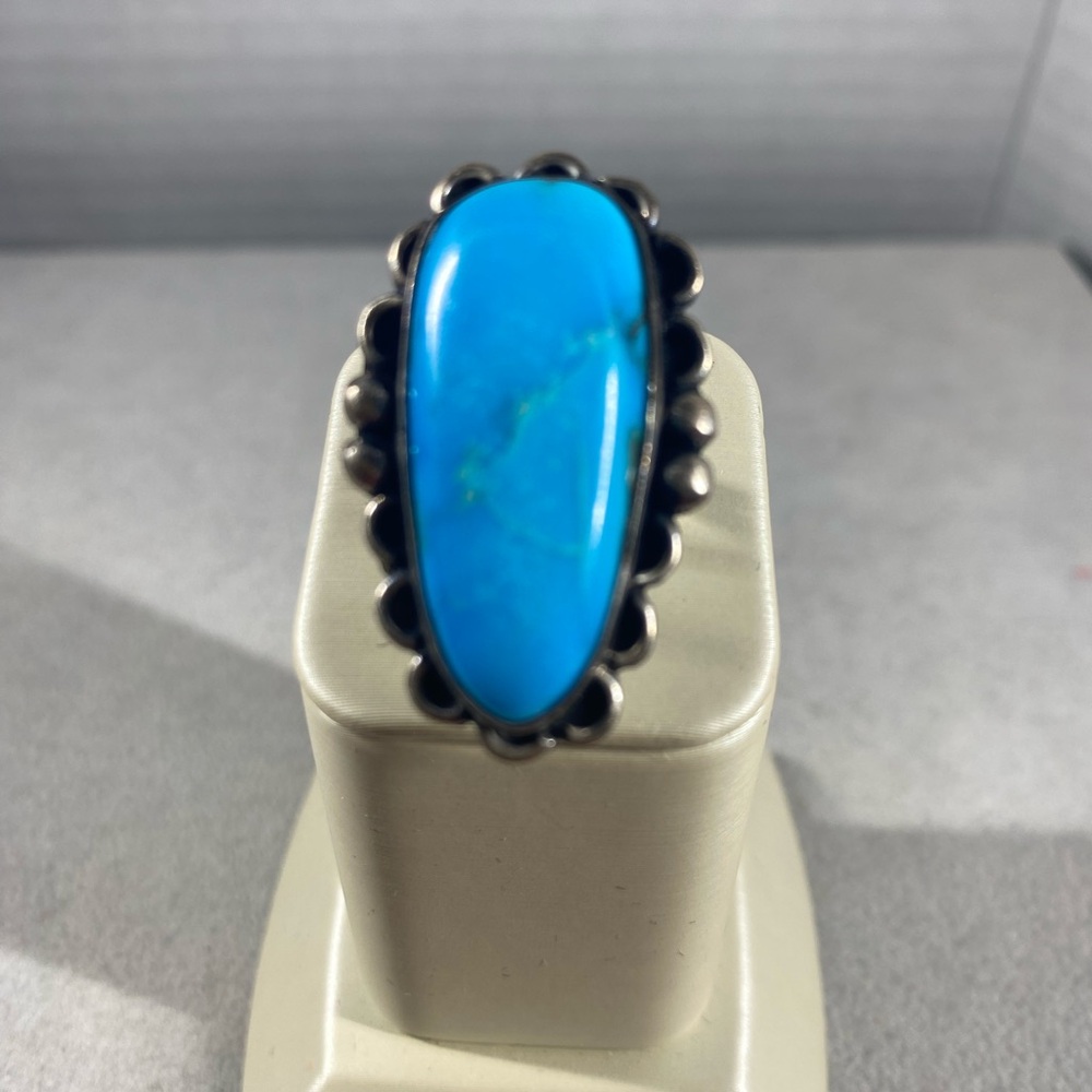 Elegant sterling Silver Blue Turquoise Stone Ring